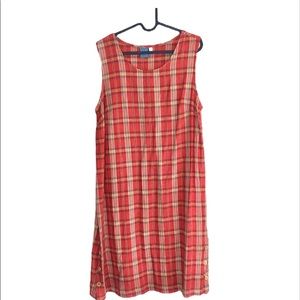 Vintage Ivy Red Plaid Sleeveless Dress